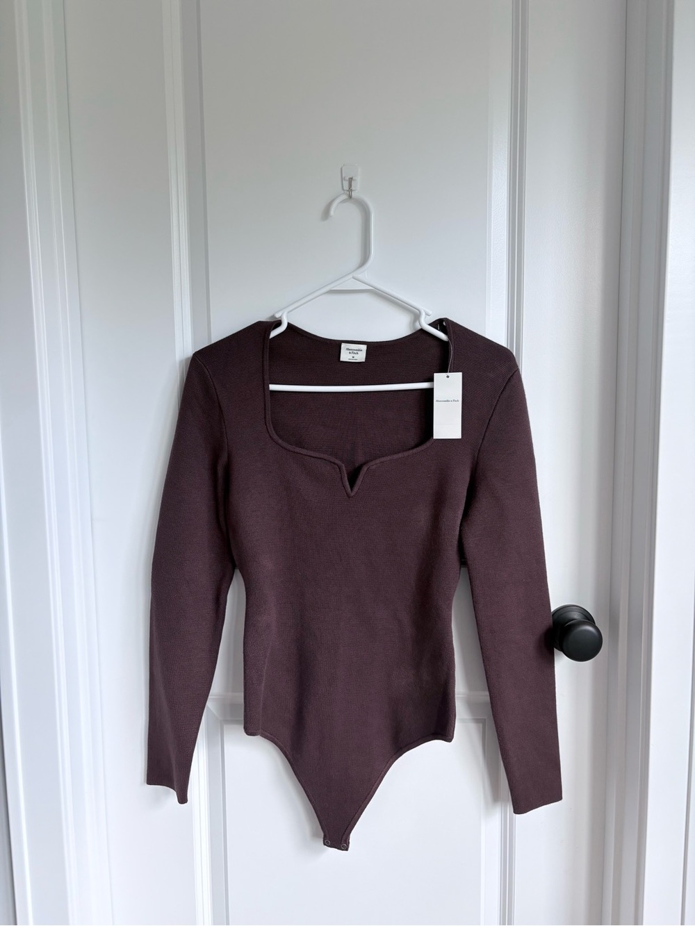 Abercrombie & Fitch Bodysuit Top 'DRAMA SWEETHEART' in Dark Brown NWT